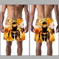 thumbnail image 3 of luoweisi Men's Beach Shorts Quick Dry Swim Trunks with Mesh Lining Bee L, 3 of 5