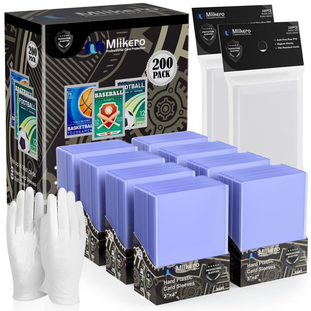 400 Protège-Cartes en Plastique Rigide, 3"x4" Protège-Cartes de Hockey en Plastique Rigide pour Baseball, Hockey et Cartes à Échanger (200 Protège-Cartes Rigides + 200 Protège-Cartes Transparents)