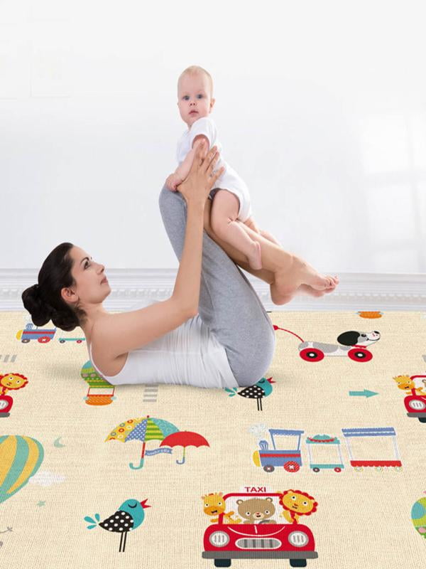 Gmogad Baby Play Mat Foldable Baby Crawling Mat Reversible Baby Play Gym Mat Non-Slip white