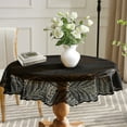 thumbnail image 4 of Warm Home Designs 90 inch Boho Black Round Tablecloth. AME Black 90 Round, 4 of 6