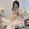 thumbnail image 1 of Pijama de terciopelo Coral Kawaii Sanrio Kuromi, ropa de casa acolchada y gruesa con dibujos animados de Hello Kitty Cinnamoroll, Otoño e Invierno, 1 of 4