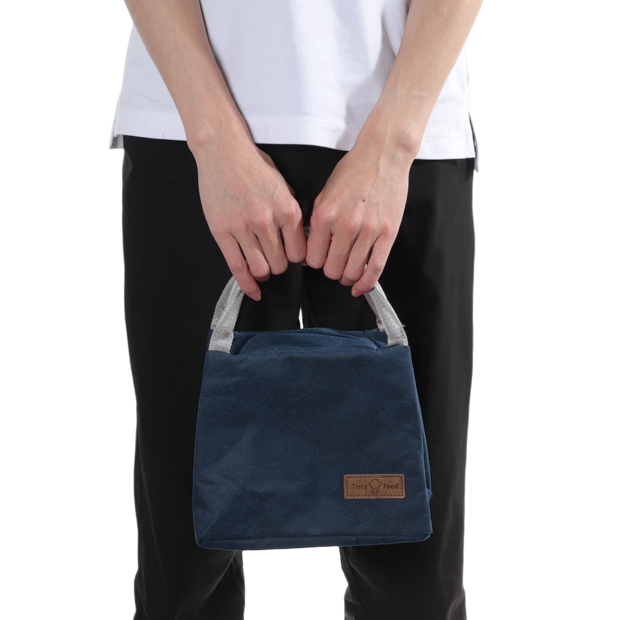 Unique Bargains Reusable Insulated Lunch Box Tote for Office Work and Travel Blue 336 oz