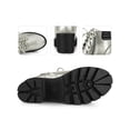 thumbnail image 4 of Unique Bargains Women's Lace Up Platform Chunky Heel Combat Booties Silver (Size 8), 4 of 6