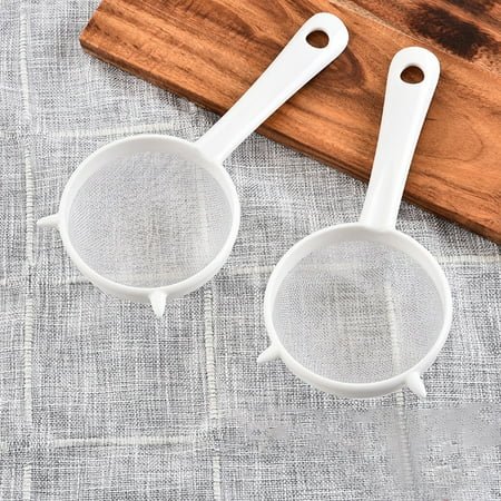 

Conditiclusy Kitchen Handheld Plastic Screen Mesh Tea Leaf Strainer Flour Sieve Colander