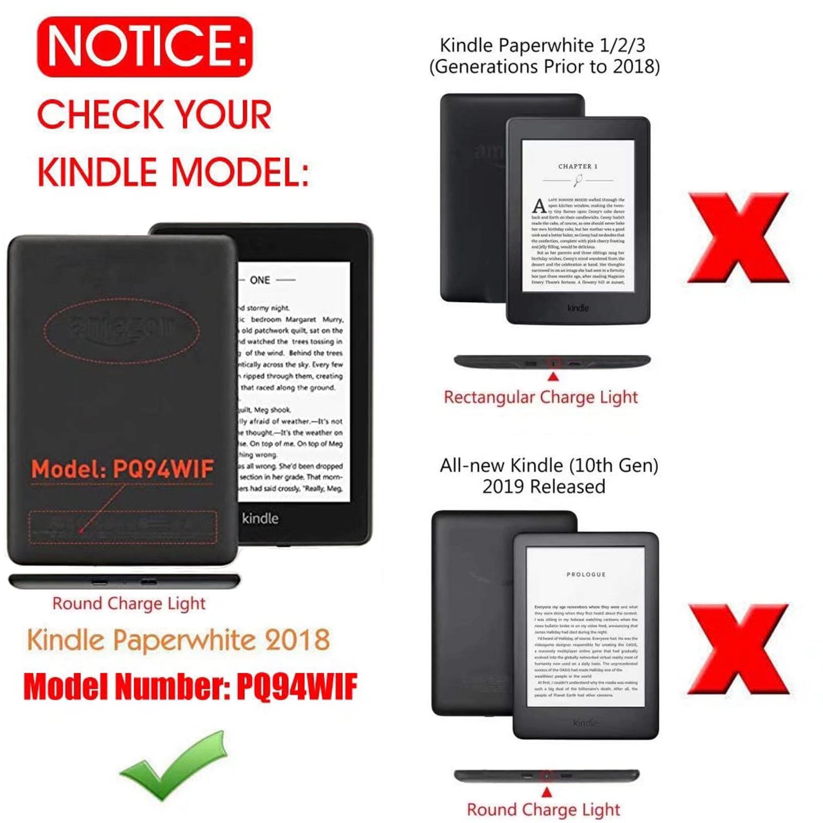 Shry pour Kindle Paperwhite 1/2/3/4/5 Boîtier 10ème 11ème Génération 2021  2020 2018 Pq94wif Magnetic Smart Cover Pour Kindle 2019 J9g29r