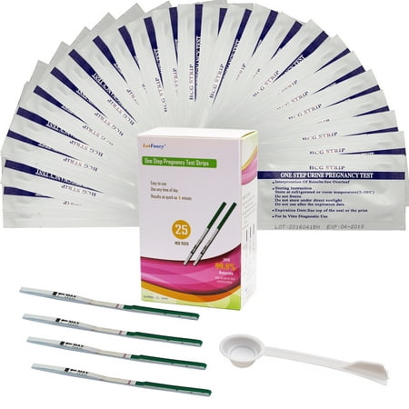 25 HCG Pregnancy Test Strips with Urine Catcher, 99.8% Accuracy, FDA