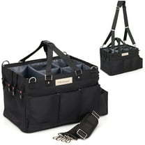 FifthStart Multi Use Cleaning Caddy with Waist & Shoulder Strap, Black, Caddy Organizer, 6-Pack, X-Large, 15" x 10" x 10"