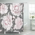 thumbnail image 1 of Cortina de ducha ABPHQTO Acuarela Flores y Hojas sobre Fondo Gris 160x180 cm, 1 of 1