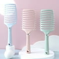 thumbnail image 3 of GROFRY Rib Comb Anti-static 110 Teeth Curved Design Hanging Hole Scalp Massage Brush Long Handle Women Long Hair Massage Comb Salon Supplies Green, 3 of 8