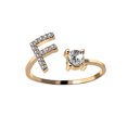 thumbnail image 1 of PVCS Exquisite Fashion 26 English Alphabet Style Ring Letter Fashion Copper Ring, 1 of 2