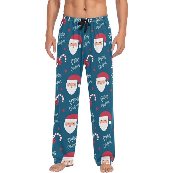 GZHJMY Christmas Santa Pajama Pants for Men, Lounge Pants Lightweight Men Pajama Bottoms with Drawstring Pockets, Christmas New Year Birthday Gifts, Medium
