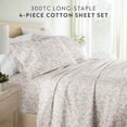 thumbnail image 4 of Noble Linens 4 Piece 300TC Cotton Printed Sheets, Garden Bloom Honey, Queen, 4 of 10