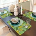 thumbnail image 6 of Placemats Set Of 4 / 6, Cute Pineapple Green Stripe Placemats For Dining Table Indoor/Outdoors Heat Resistant Washable Placemats 18" X 12", 6 of 8
