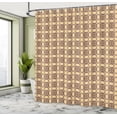 thumbnail image 4 of Ambesonne Mandala Shower Curtain, Ethnic Flora Shapes Pattern, 69"Wx70"L, Pastel Brown and Dark Yellow, 4 of 4