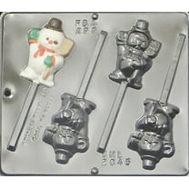 2045 Snowman Waving Lollipop Chocolate Candy Mold