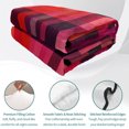 thumbnail image 4 of King Quilt Set 96''x106'', Red Purple Lightweight Bedspread Coverlet Set with 2 Pillow Shams, Modern Striped Plaid Abstract Oil Painted Breathable All Season Quilt Bedding for Bedroom/Guest Room, 4 of 9