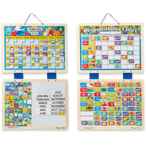 Melissa Doug Kids Magnetic Calendar And Responsibility Chart Set With 1 Magnets To Track Schedules Tasks And Behaviors Walmart Com Walmart Com