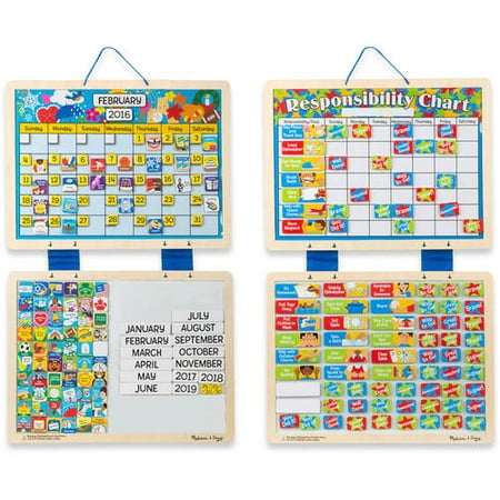 Melissa & Doug Kids' Magnetic Calendar and Responsibility Chart Set with 120+ Magnets to Track Schedules, Tasks, and (Best Calendar And Task App)