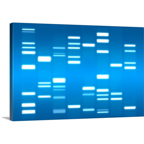 Great BIG Canvas | "DNA Art Sky Blue" Canvas Wall Art - 48x32