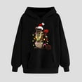 thumbnail image 2 of GA WEIHUA Clearance Sale,Christmas Squirrel Hoodie for Women Loose Fit Casual Fleece Sweatshirt Xmas Hat Gift Sweater Long Sleeve Novelty Ugly Oversized Pullover(Black,L), 2 of 5
