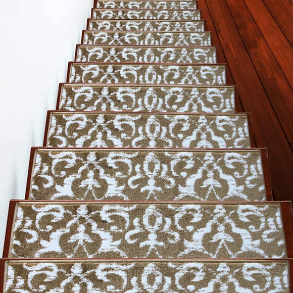 Floral Collection Contemporary, Cozy, Vibrant and Soft Stair Tread Mats & Rugs, 9'' x 28''
