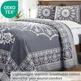 thumbnail image 5 of Superior 3-Pieces High-Durability Reversible Cotton Blend Bedspread Set, Queen, Denim Blue, 5 of 8