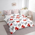 thumbnail image 3 of Homewish Red Ribbon Bowknot 7-Piece Reversible King Comforter Set, Princess Design, 3 of 8
