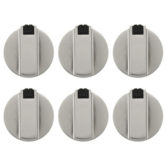 Stoves Cooker Knobs,Oven Knob 6pcs,Zinc alloy 6mm Universal Silver Gas Stove Control Knobs Adaptors Oven Switch Cooking Surface Control Locks