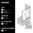 thumbnail image 3 of VIGO Luca 56 to 60 in. W x 58 in. H Sliding Frameless Tub Door in Chrome with 3/8 in. (10mm) Clear Glass, 3 of 12