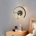 thumbnail image 3 of Apliques de ped nórdicos, luces de ped de miposa, lámpa de ped decorativa, accesorios de iluminación, iluminación pa cabecera, dormitorio, Negro a la derecha Colco Lámpara de aplique de pared, 3 of 8