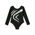 thumbnail image 3 of iEFiEL Kids Girls Gymnastics Dance Leotard Shiny Rhinestone Long Sleeve Athletic Skating Unitard Silver 14, 3 of 5