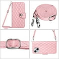 thumbnail image 6 of Elegant Case for iPhone 15 Wallet Case RFID Blocking Card Slots Holder with Shoulder&Crossbody Strap, Magnetic Folio Kickstand Handbag Flip Phone Cover For iPhone 15, Pink, 6 of 8