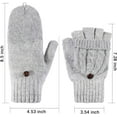 thumbnail image 2 of 4 Pairs Women Winter Convertible Gloves Fingerless Mittens Knit Flip Wool Gloves Warm Half Finger Gloves with Cover, 2 of 6