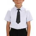 thumbnail image 6 of ITSAME Boys School Uniform Shirt 5-Pack with Tie Short Sleeve Lapel Kids Casual Button-Up Shirt Black Size 8, 6 of 8