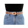 thumbnail image 4 of INSPIRE CHIC Women's Pearl Waistband Skinny Leather Adjustable Pin Buckle Belt for Jeans Dresses Pants 29.53"-35.43" Camel, 4 of 4