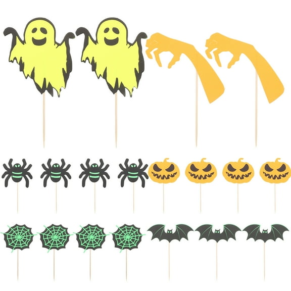 Soimiss  Cupcake Decorations with Bat Shaped Toppers Assorted Color for Cake Decoration Stable and Practical 24pcs