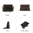 thumbnail image 5 of KouLi Buir Leather Envelope Fringe Shoulder Bag Tassel Crossbody Handbag Women's Purse (Coffee), 5 of 6