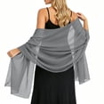 thumbnail image 5 of Fewfanhot Women Lightweight Chiffon Wrap Shawl, Sheer Long Stole Cover Up for Evening Wedding Dresses, 5 of 8
