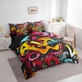 thumbnail image 4 of Homewish Cartoon Graffiti Twin Bedding Sets 7-Piece, Hip Hop Lover Bedding Comforter Set, Teens Kids Boys Girls Reversible Sheet Sets, Luxury Bedroom Decor, 4 of 8