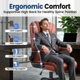 thumbnail image 3 of STACOO High Back Executive Office Chair 400lbs, Big and Tall Ergonomic Desk Chair with Lumbar Support & Flip-up Armrests, PU Leather Swivel Chair with Adjustable Height – Brown, 3 of 10