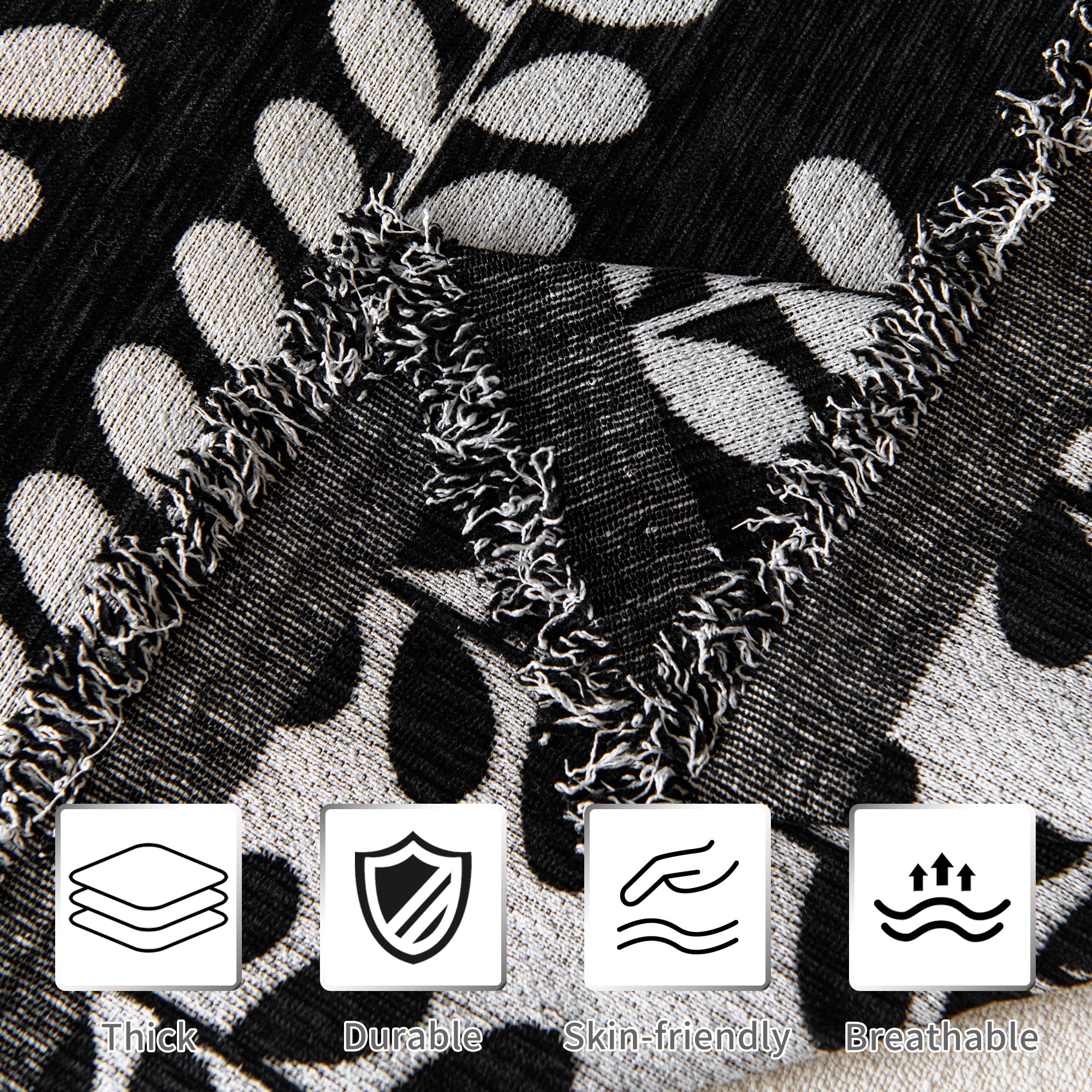 Smuge Sofa Cover Couch Cover Protector Slipcover, L Shape 3 Cushion Throw Sofa Towel Furniture Cover for Dogs Cats Home Decor (71"x 150", Black)
