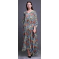 thumbnail image 2 of Bimba Floral Ladies Kaftan Holiday Loungewear Maxi Dress Beach Coverup-S-L, 2 of 5