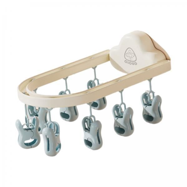Percha de viaje plegable,Tendedero plegable de pared para ropa sucia,Tendedero para calcetines con estante para ahorrar espacio en el balcón,Perchas portátiles para ropa interior con clips