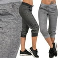 thumbnail image 2 of Sonducket Pantalones de mujer Pantalones recortados con cordón Cintura elástica informal Ropa deportiva Prendas para la parte inferior del cuerpo Gris SG, 2 of 8