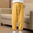 thumbnail image 4 of VERUGU Fall Winter Kids Long Length Pants Boys Legging Pants Thin Long Pants Loungewear Lantern Pants Yellow 3 Years, 4 of 7