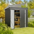 thumbnail image 6 of Asofer 6'x4' Metal Storage Shed – Lockable Garden Tool Shed, Galvanized Steel, Weather Resistant for Backyard/Patio, 6 of 8