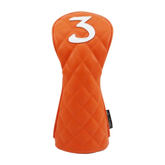 Funda de madera para palos de golf, funda protectora de cuero sintético resistente al desgaste para palos de golf, funda de madera para palos de golf, Naranja