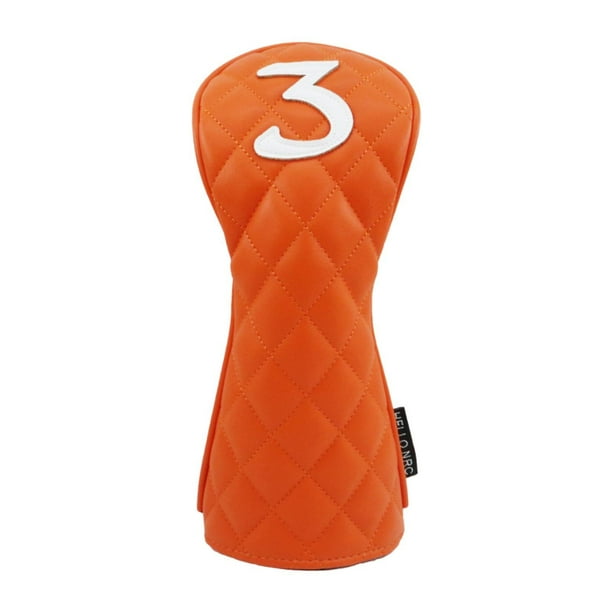 Funda de madera para palos de golf, envoltura de cuello largo, resistente al desgaste y a los arañazos. Naranja