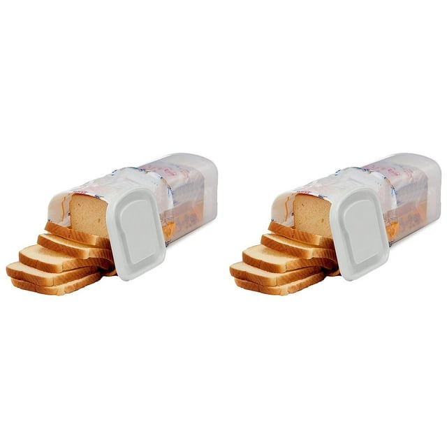2X Caja de Pan Transparente Soporte de Plástico para Almacenamiento de Tostadas Frescas con Tapa Recipiente para Almacenamiento de Pan,A