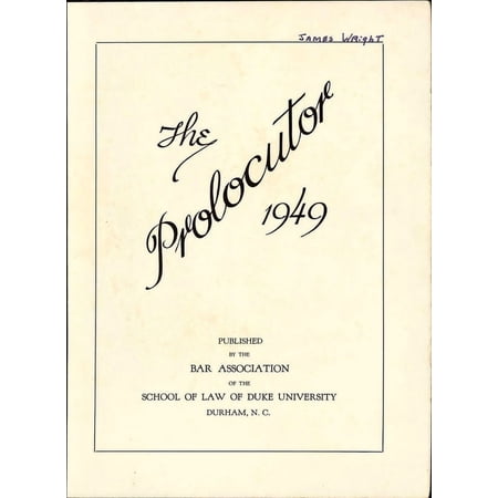 (Custom Reprint) Yearbook: 1949 Duke University School of Law - Prolocutor Yearbook (Durham, NC)
